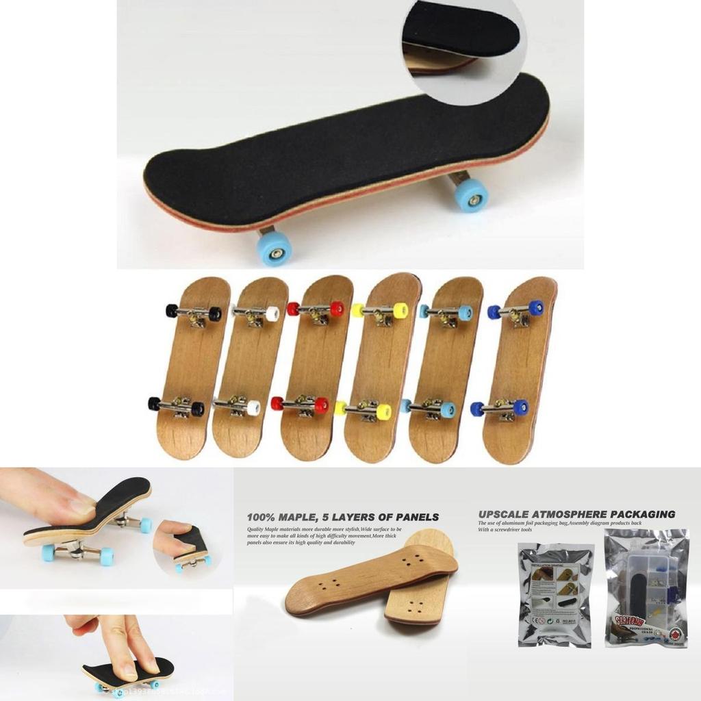 Premium Complete Wooden Fingerboard Finger Skate Board With Grit Box And Foam Tape