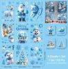 9 Sheets Christmas Window Clings Cute Santa Snowman Reindeer Merry Christmas Glass Stickers  Winter Wonderland Window Decals