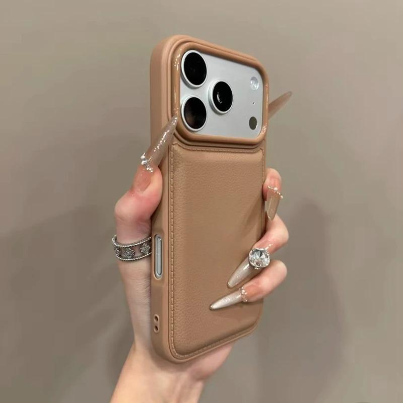 

Розкішний шкіряний чохол для телефону з текстурою барабана для iPhone 17 16 Pro Max Ударостійкі чохли для iPhone 17 Air 16 15 14 13 Pro Max М яка задня кришка For iPhone 13