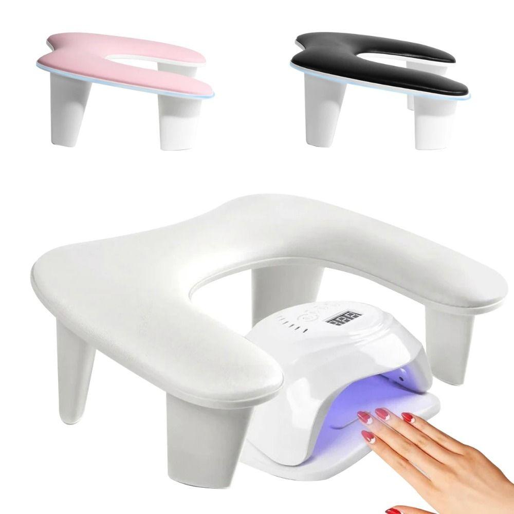 Height Adjustable U-Shaped Nail Arm Rest PU Surface Manicure Hand Rest Cushion  Nails Tech