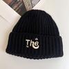Internet celebrity autumn and winter hat women's new colored wool hat women's warm ear protection street versatile letter embroidery knitted hat