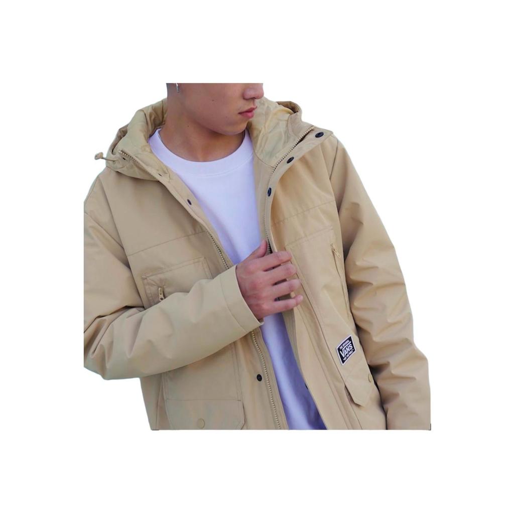 Vans Casual Long Sleeve Solid Color Hooded Cotton Jacket Men Jackets Khaki VN000914YUU