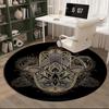 Alfombra redonda con diseño de mano de Fátima dorada, Cojín para silla, Alfombra redonda para entrada, Alfombras redondas suaves para sala de estar, dormitorio, decoración de alfombra circular, regalos