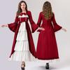 Halloween Medieval Vintage Court Dress Waist Splicing Bow Dress Performance Costume