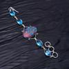 Pink Dahlia & Blue Topaz Gemstone : 925 Sterling Silver Handmade Multi Gemstone Bracelet Jewelry