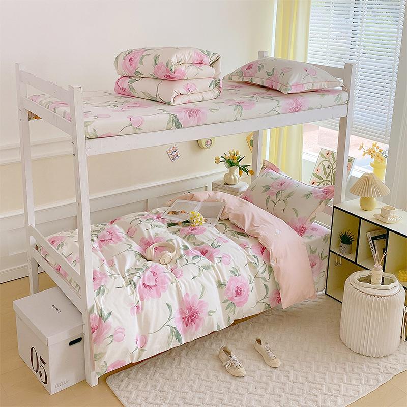Dormitory Bed Three-piece Set Bed Sheet Quilt Cover Pillowcase Dormitory Single Bedding Complete Set