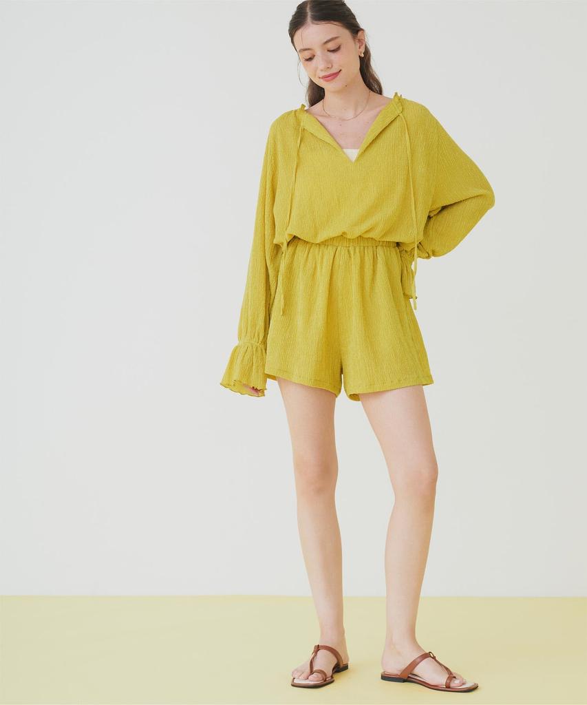 Ärmelloser lockerer Jumpsuit/Rash Guard DFXM0560 für Damen, Limette, Größe L