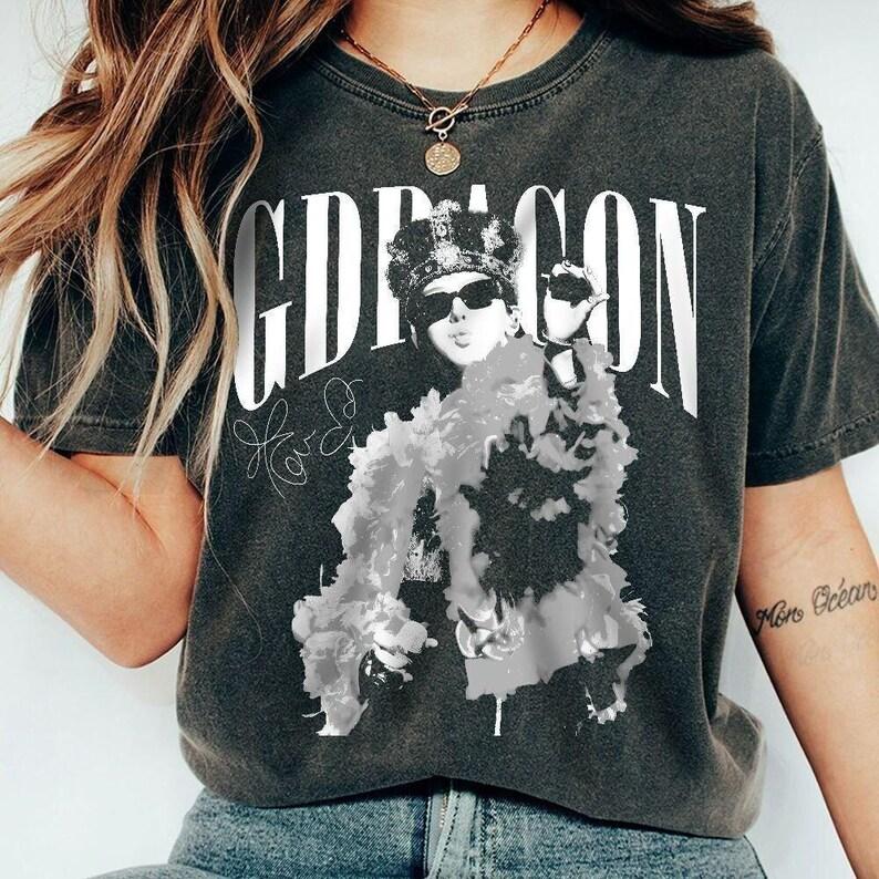 Moda Estiva 2026 Uomo Donna Gdragon Kpop Camicia Vintage, Camicia Gdragon, Maglietta Concerto Estivo, Maglietta Kpop Streetwear Hip Hop Oversize