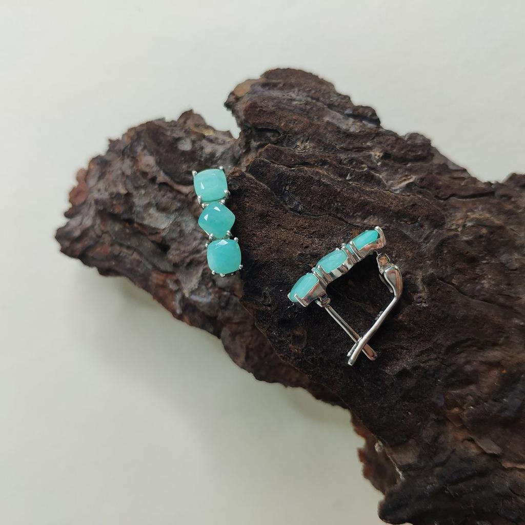 Orecchini in argento con smeraldo naturale 3,24 ct (2146940)