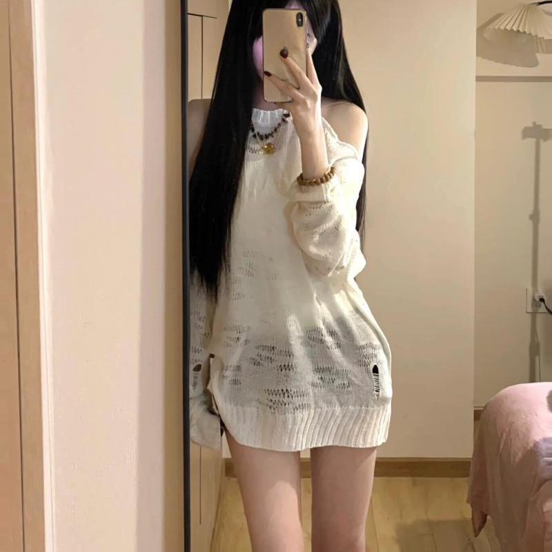 

Белая трикотажная рубашка American Spicy Girl с длинными рукавами и вырезом-стойкой для женщин на весну и лето, свободный и универсальный солнцезащитный топ S