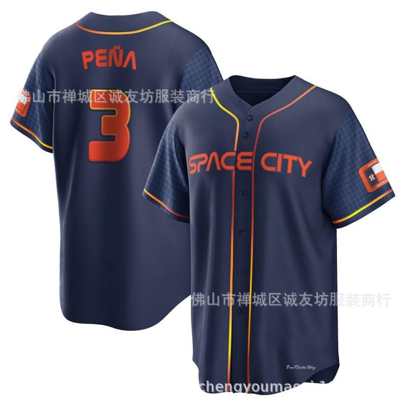 Houston Astros 3 Jeremy Pea White Baseball Jersey Mens Fan Apparel Sportswear Unisex