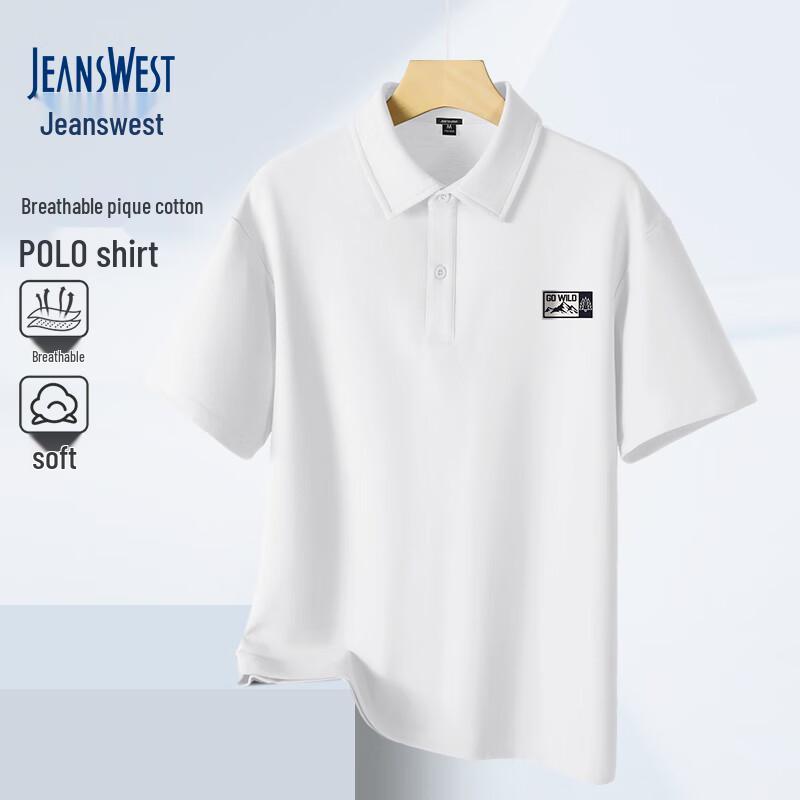 Мужская футболка-поло Jeanswest 260 г/м², тяжелая, с защитой от складок, с коротким рукавом XL