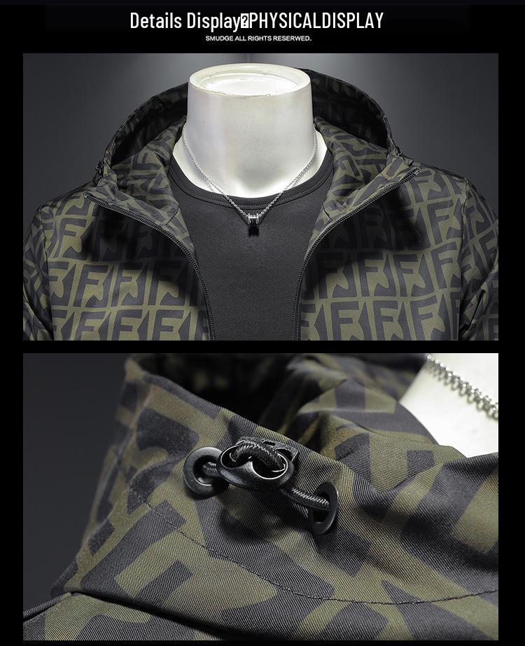 European Style Men's Spring/Autumn 2025 Trendy Casual Hooded Jacket