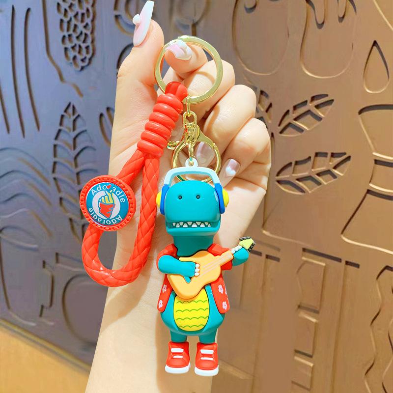 Creative Sports Dinosaur Doll Keychain Car Pendant Couple Exquisite Bag Small Gift Pendant Opp bag packaging