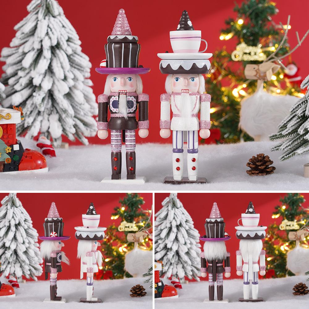 Dekoracja Świąteczna Dziadek do Orzechów Żołnierz Prezent dla Dzieci Ciasto Drewniana Marionetka Lalka Ozdoba na Biurko Nowy Rok Dekoracja Domu