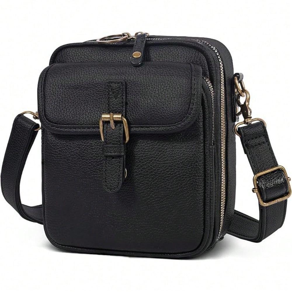Schoudertas Leer Retro Casual Universele Messenger Schouder Clutch Tas Mobiele Telefoon Tas black veelkleurig