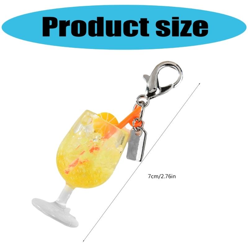 Multifunctional Small Tumbler Keychain with Fruit Charm Pendant Fashion Accessory for Bags and Keys Decoration
