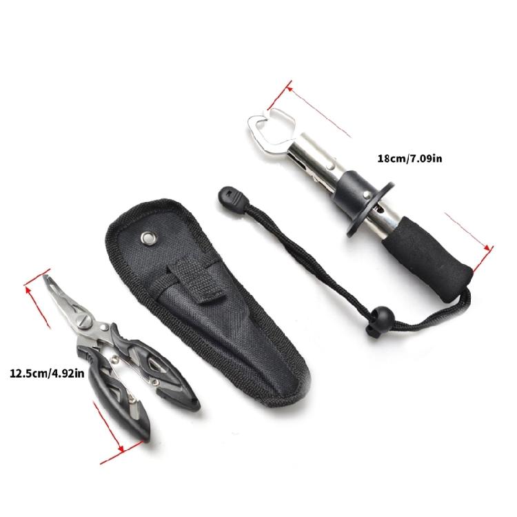Fish Gripper Fishing Pliers Mutifunction Line Cutter Hook Remover Fish Lip Gripper with Storage Bag Fly Fishing Tool