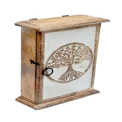 25.4 Cm Wooden Key Holder-Tree of Life Farmhouse Design Key Chain Holder for Small Size Keys
