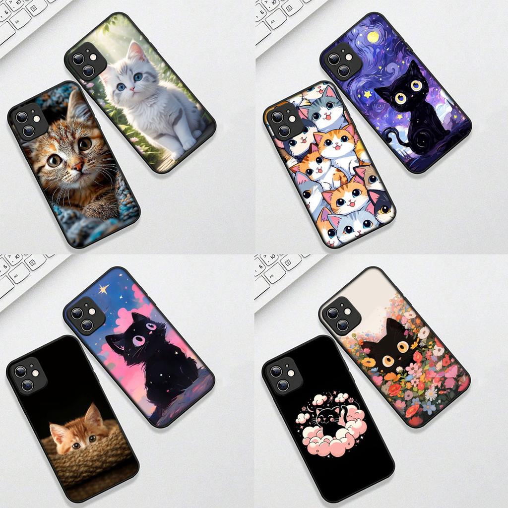 Cover for Samsung Galaxy S10 S8 S9 Plus A33 A34 A31 70 A71 A72 Note 20 9 8 S10E Casing Phone Case Cartoon Cat Meow Kitten