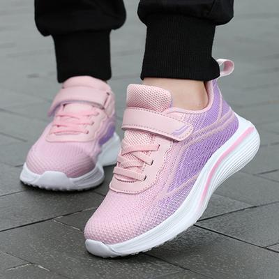 Girls Running Sneakers Kids Sports Shoes Breathable Lightweight Sneakers Memory Foam Insoles Non-Slip Shock-absorbing Footwear