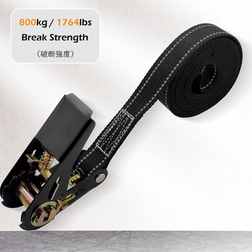 TRIWONDER Cargo Belts with Reflective Ratchet Lashing and Belts for Roof Fall and Earthquake Prevention 2 Tie-Down Material, Belts, Belts, Tie-Down