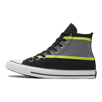 Chuck Taylor All Star Toile Haute Visibilité Enveloppement Antidérapant Amortissant Montantes Chaussures de Skate Unisexe Noir, Vert et Gris