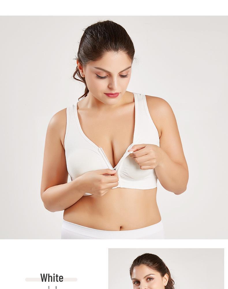 Classic Zip-Front Shockproof Sports Bra Plus Size Women's Yoga Vest