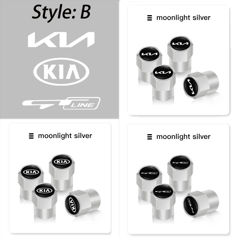 ZPFY2 1Set Car Styling Metal Wheel Tire Valve Caps Dust Accessories For KIA Rio 4 Ev3 Ev6 Niro Stonic Sportage GT-Line Ceed Picanto K9