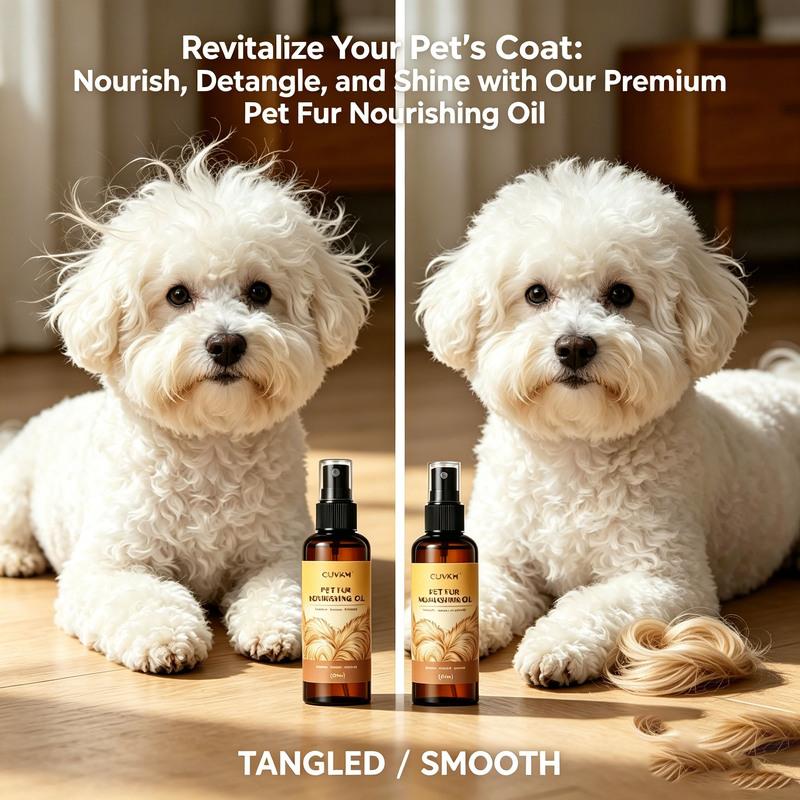Pet Hair Care Oil Deep Nourish Dry Brittle Fur Soften Coat Reduce Frizz Grooming Essential for All Pets