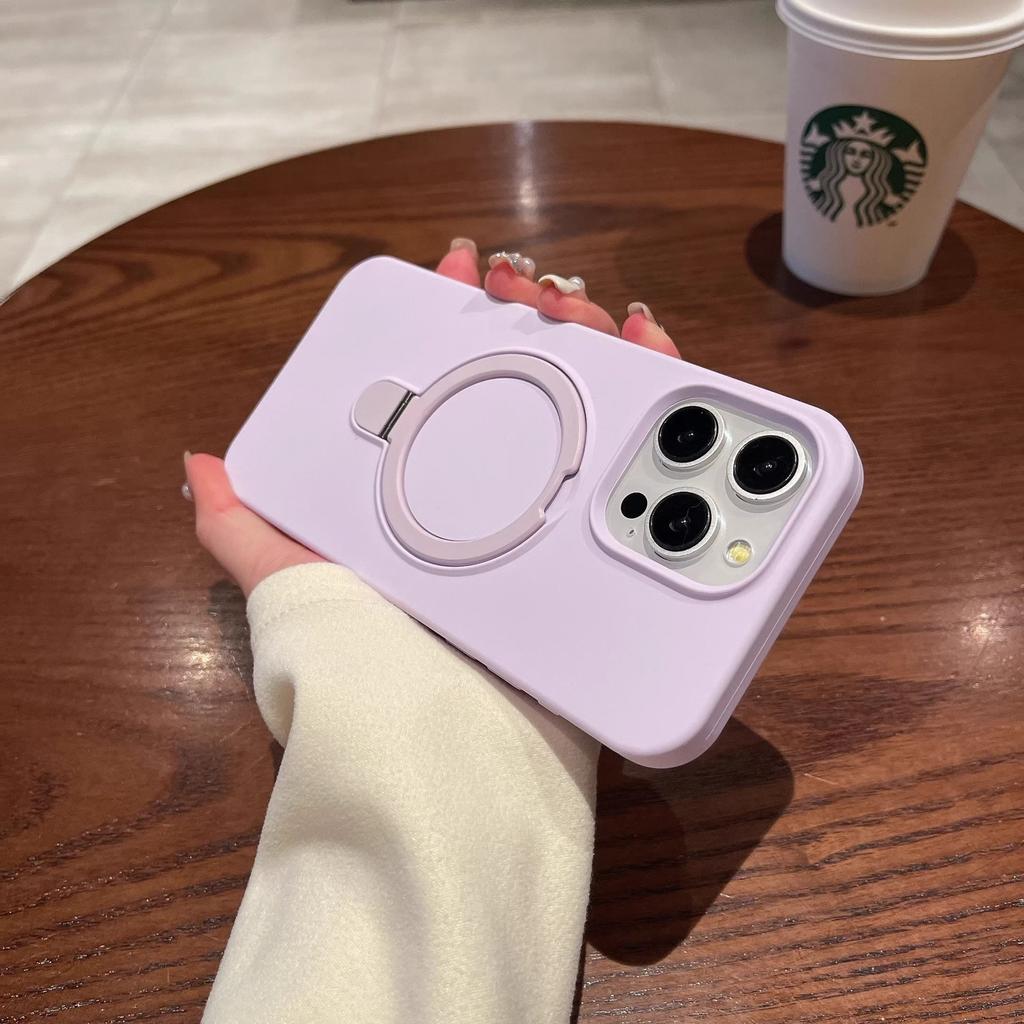 Applicable to iPhone17Promax mobile phone case, liquid silicone, Apple 15 magnetic bracket, all-inclusive anti-drop protective case.