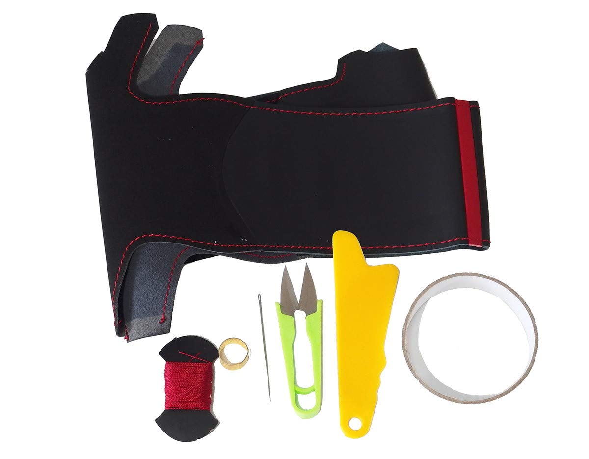 

Tricolore Exchange DIY Steering Wheel Leather Wrap Kit for Forester Impreza and XV Black Leather and Red and Red Center [NS Design] (SK), (GT/GK),