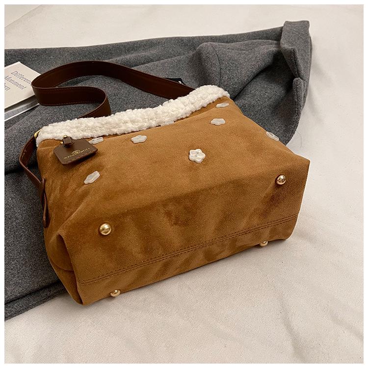 Damen Plüsch Tragetasche - Herbst/Winter Kollektion 2025, Große Kapazität, Lässiger Achselhöhlen-Stil