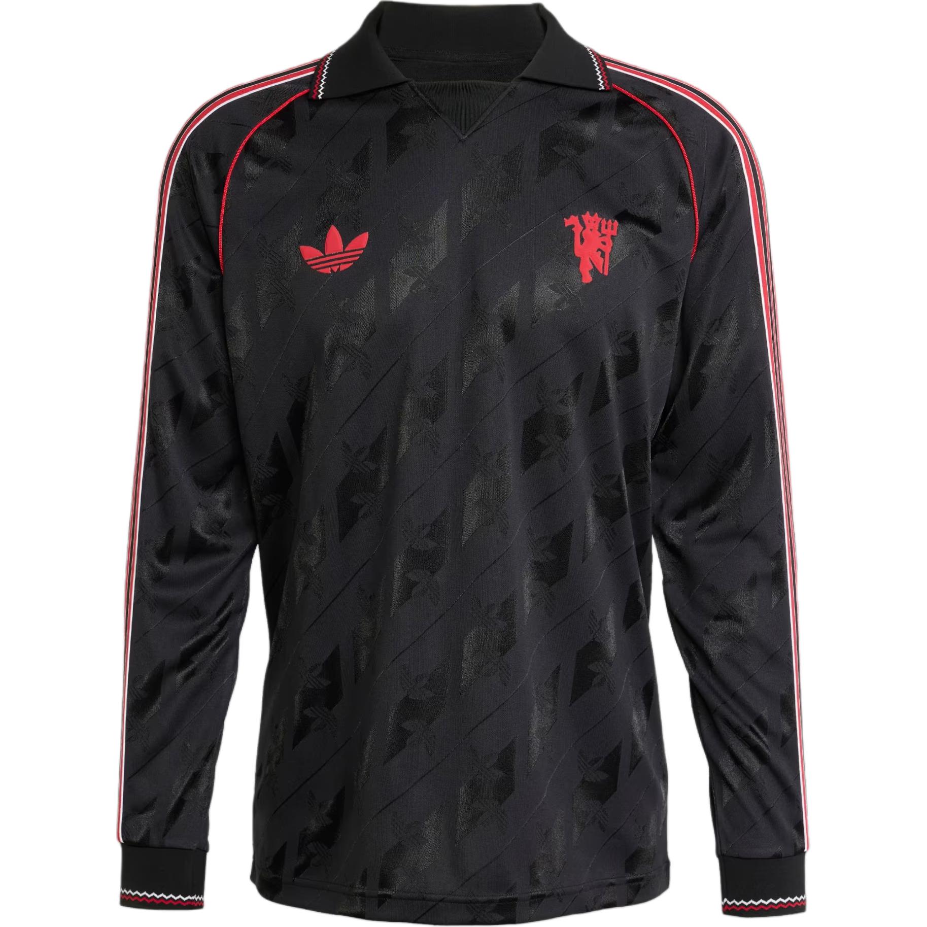 adidas Originals Manchester United Lifestyler Long Sleeve Jersey Black IS6522 M