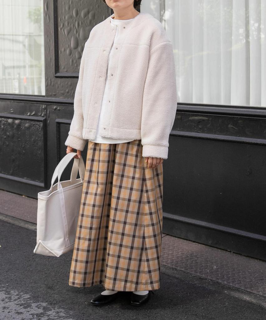 Research Skirt Check Gathered Skirt for Women GUNCLUB 1 [Urban Doors] FORK&SPOON DF36-25V029