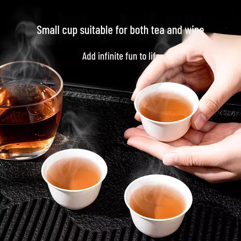 Disposable Kung Fu Tea Cups - Thickened, Heat-Insulating, Degradable Rice Husk Material, High-End Tasting Set.