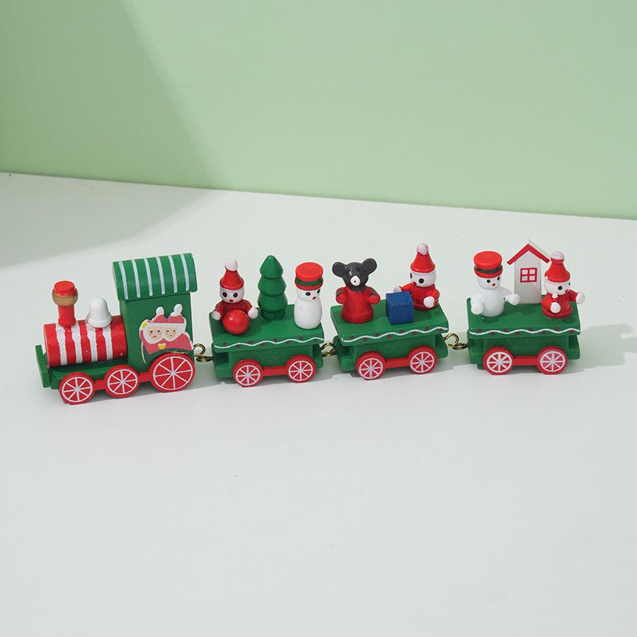 Wooden Christmas Train Decor: Festive Home & Window Display Gift