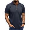 Camisas polo masculinas de manga curta, com zíper, camisetas polo casuais, slim fit, gola, camiseta para homens, verão, leve, atlética, negócios, trabalho, golfe