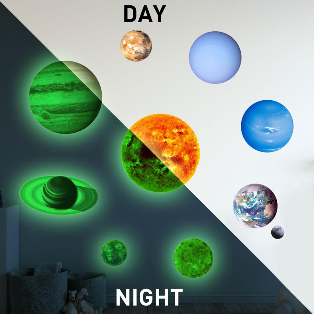 Luminous Solar System Themed Glowing Wall Sticker Home Decor for Children Room Bedroom  Less Than Br More Than