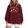2025 Women's Crew Neck Sweatshirt with Autumn Leaf Pattern Print - New Autumn/Winter Style