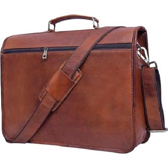 Leather Messenger Bag for Men and Womens Briefcase Vintage Handmade Leather Satchel Laptop Computer Office Shoulder Bag. With Combo Leather Diary
