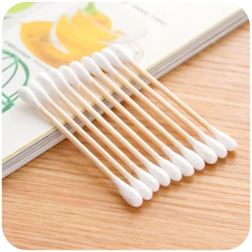 Xiraivke Disposable Bamboo Cotton Swabs, Cleaning, Hygienic, Makeup, Beauty, Ear Pick Tool (600 Pieces, Double Round Head)