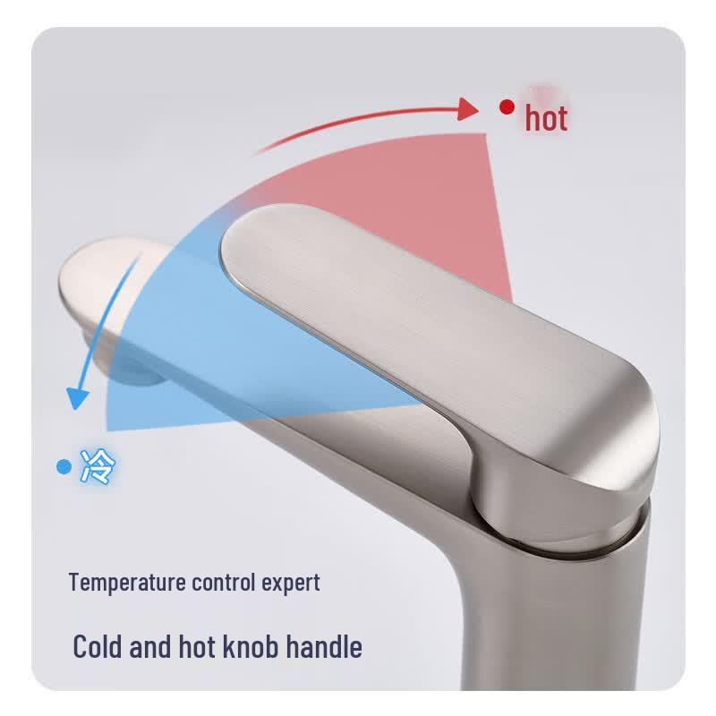 TLXT Brass Deck-Mounted Cold & Hot Water Basin Faucet, Chrome