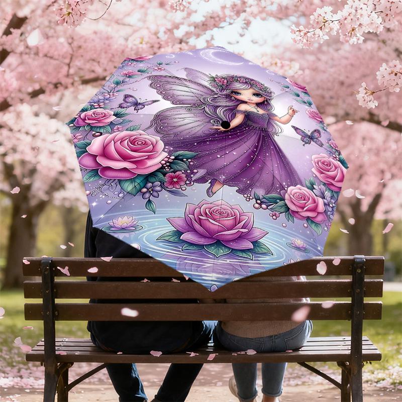 1PC Fairy Umbrella-8-Rib Reinforced, Automatic Open, Lightweight & Durable, Fashion Accessory for Outdoor, H0334