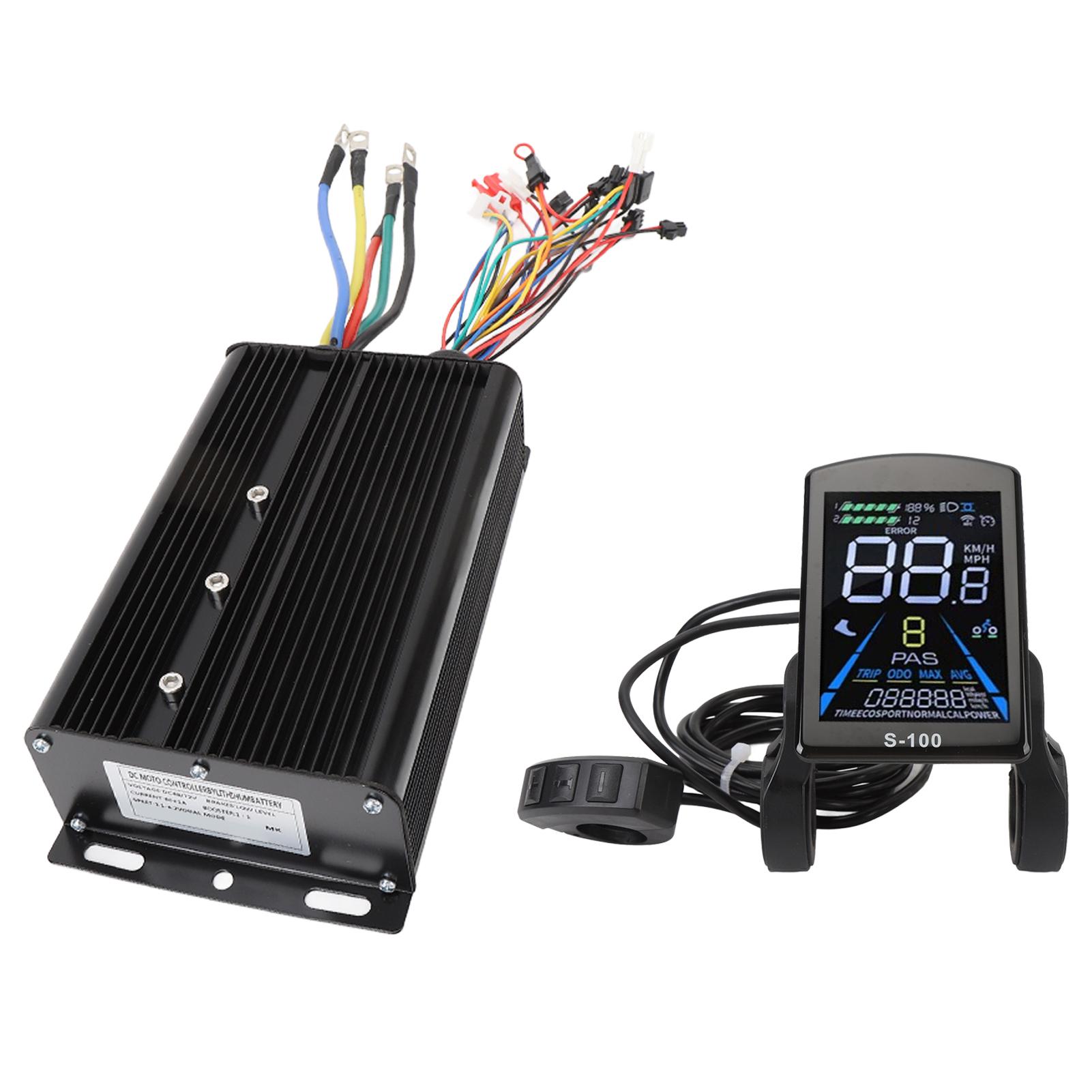 

Electric Bike Motor Controller High Power Brushless Motor Speed Controller Kit with LCD Display Grip Handle Assist