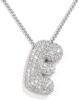 Cz Zircon Fat Initial A-Z Letters Balloon Bubble Pendant Necklace For Women Men Stainless Steel Box Chain Hip Hop Iced Jewelry