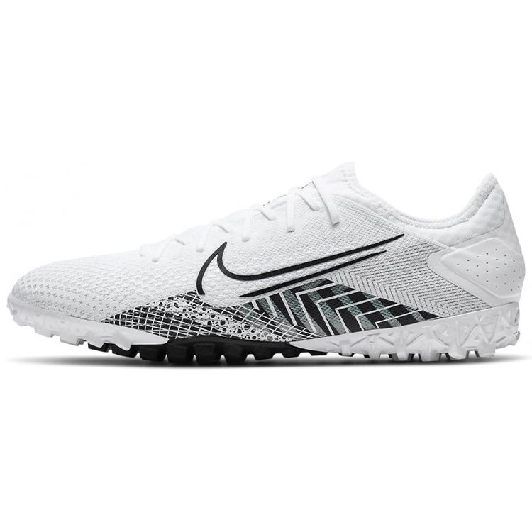 Nike Mercurial Vapor 13 Pro MDS Round Toe Lace-Up Low Top TF Soccer Shoes Men sneaker White Black CJ1307-110
