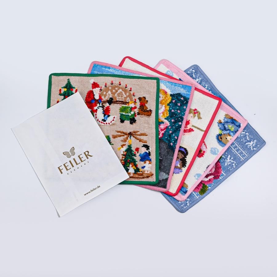 FEILER Limited Edition Magical Forest Red Women's Handkerchief/Hand Towel, 25cm, [Used]