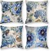 Kurzflor Blumen Kissenbezug Blau Dekokissenbezug Blumenfarm Kissenbezug Heim Sofa Dekoration