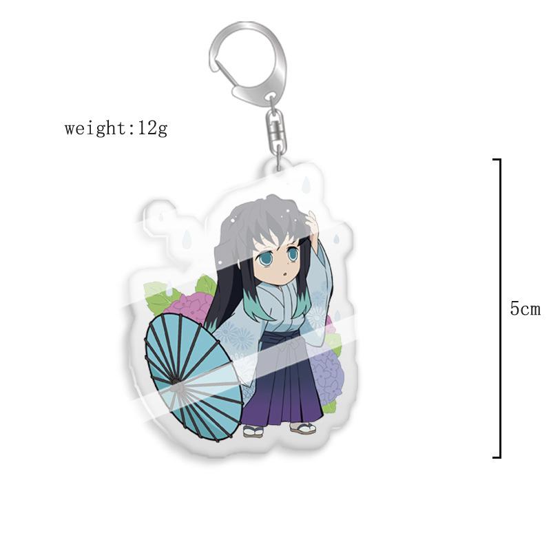 Demon Slayer Kimetsu No Yaiba Nekonečný hrad Akrylový přívěsek na klíče Doplňky Přívěsek na tašku Kochou Shinobu Akční figurka Model Hračky